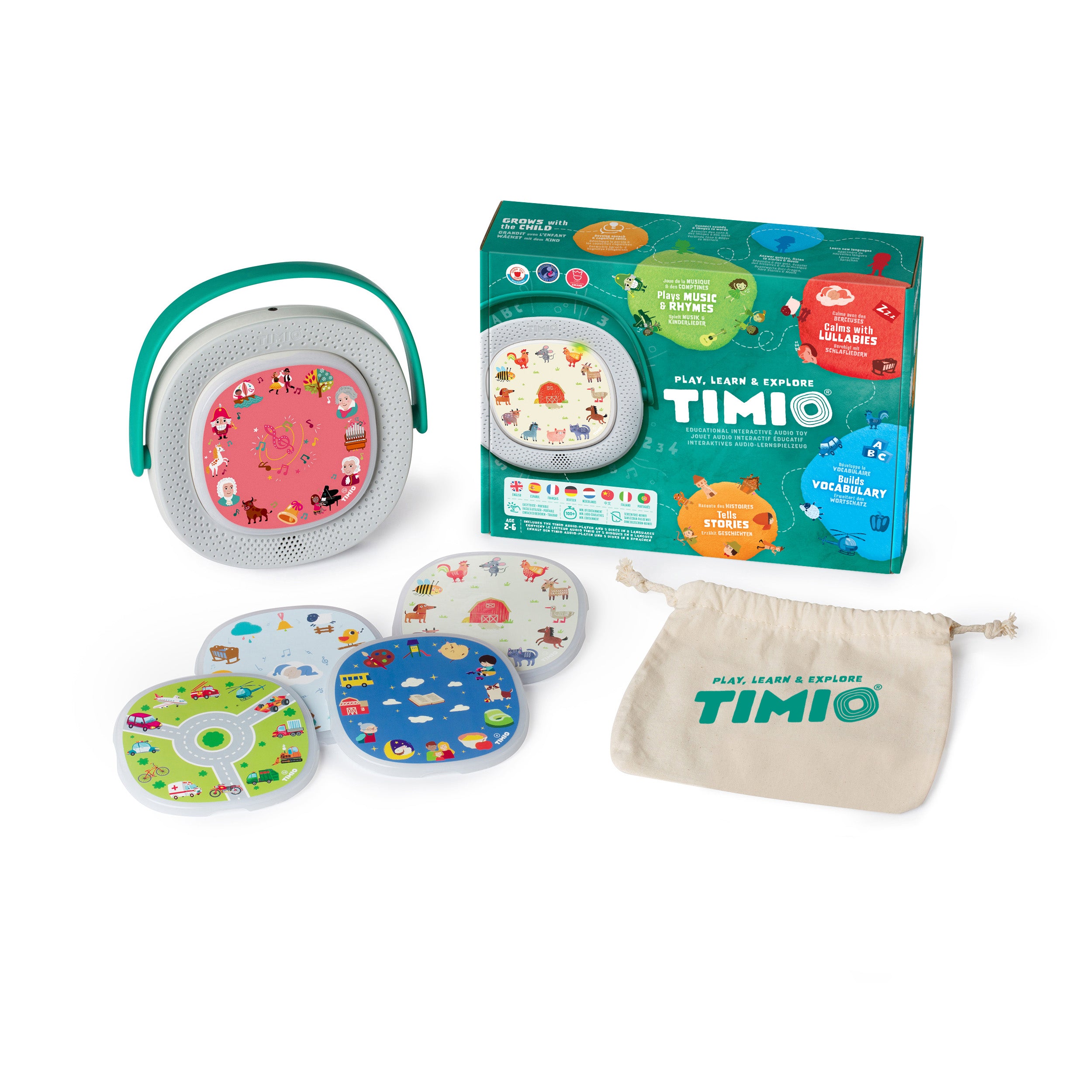 Le jouet multilingue n°1 pour enfants, Comment eviter les écrans ? Voici  Timio ! ✓ Le lecteur éducatif d'audio et de musique interactif sans écran.  💡 Développe la créativité, l'intellect et